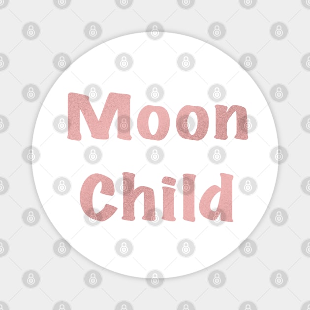 Moon Child in Rose Gold Glitter Magnet by Susy Maldonado illustrations